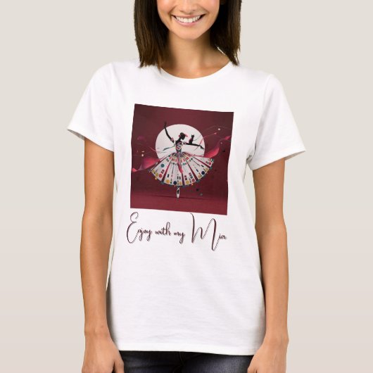 personalisiertes Bild & Text Frau T-Shirt (Vorderseite)