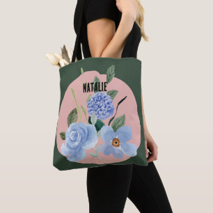 Personalisiertes Bild und Name Niedliche Aquarellb Tasche