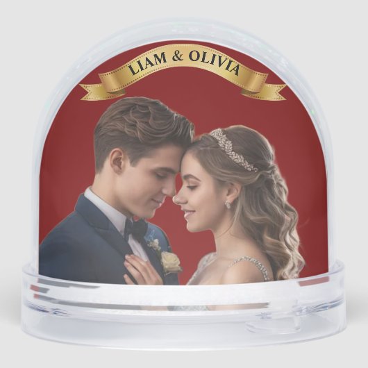 PERSONALISIERTES Bild und Text Keepake Snow Globe Schneekugeln (Rückseite)