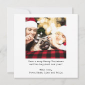 Personalisiertes Bild Unser erstes Weihnachtsfest Feiertagskarte (Rückseite)