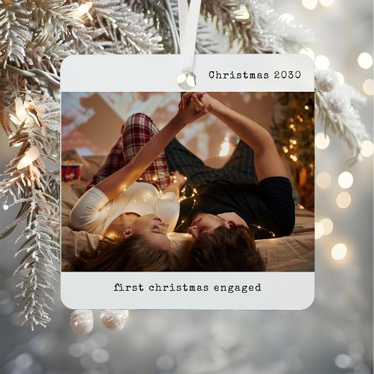 Personalisiertes Bild Unser erstes Weihnachtsfest Ornament Aus Metall