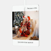 Personalisiertes Bild Unser erstes Weihnachtsfest  Ornament Aus Metall (Vorderseite links)