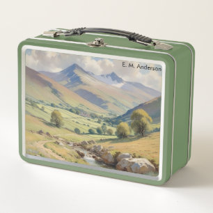 Personalisiertes Bild von Bergen und Landschaft Metall Brotdose