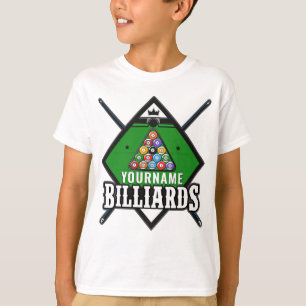 Personalisiertes Billard NAME-Queue-Regal Poolraum T-Shirt