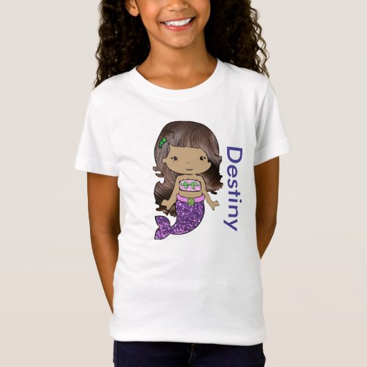 Personalisiertes Bio Mermaid Girls-Shirt T-Shirt (Vorderseite)