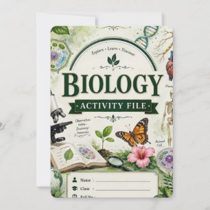 Personalisiertes Biologie-Projekt-Notizbuch Vint Einladung