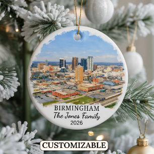 Personalisiertes Birmingham-Ornament, Benutzerdefi Keramik Ornament
