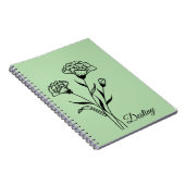 Personalisiertes Birth-Blume-Notebook Notizblock (Rechte Seite)
