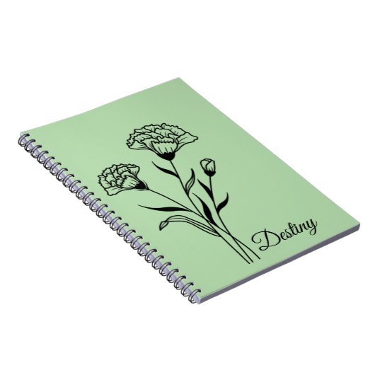 Personalisiertes Birth-Blume-Notebook Notizblock (Rechte Seite)