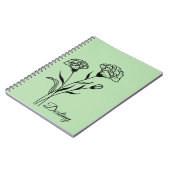 Personalisiertes Birth-Blume-Notebook Notizblock (Linke Seite)