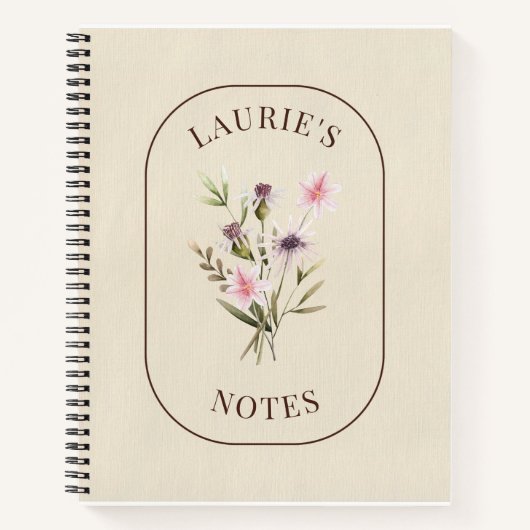 Personalisiertes Birth-Blume-Notebook Notizblock (Vorderseite)