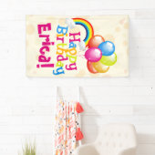 Personalisiertes Birthday Balloons-Regenbogenbanne Banner (Insitu)