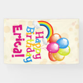 Personalisiertes Birthday Balloons-Regenbogenbanne Banner (Horizontal)