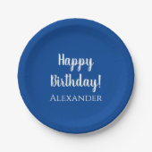 Personalisiertes Birthday Blue Party Pappteller (Vorderseite)