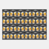 Personalisiertes Birthday Chalkboard Bierglas Geschenkpapier Set (Vorderseite)