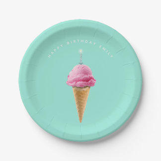 Personalisiertes Birthday Ice Creme and Cake Pappteller