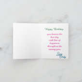 Personalisiertes Birthday Rose Goldmarmor Foto Karte (Innenseite)