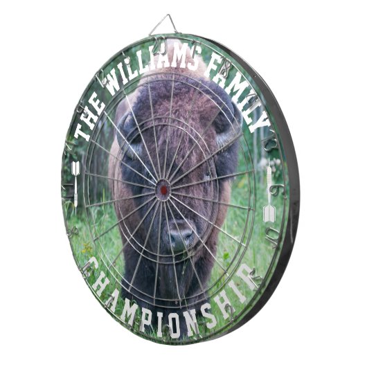 Personalisiertes Bison-Foto für benutzerdefinierte Dartscheibe (Vorderseite rechts)