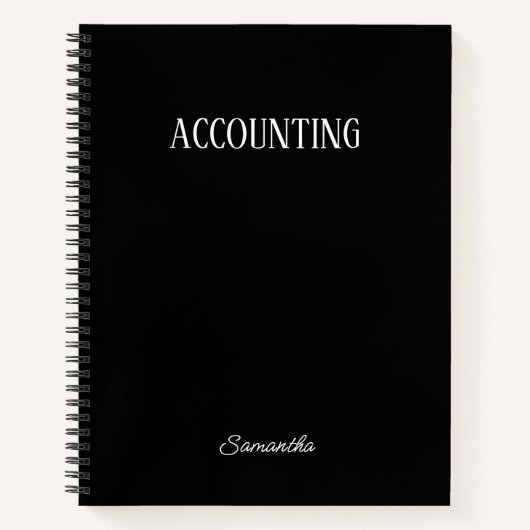 Personalisiertes Black Accounting Notizblock (Vorderseite)