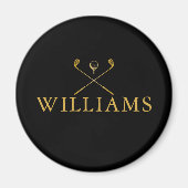 Personalisiertes Black and Gold Name Golf Clubs Ma Magnet (Vorne)