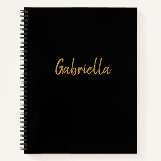 Personalisiertes Black and Gold Notebook Notizblock (Vorderseite)
