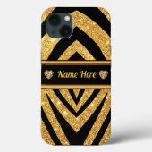 Personalisiertes Black and Gold Zebra Print Phone Case-Mate iPhone Hülle (Rückseite)