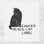 Personalisiertes BLACK CAT-ETIKETT Schwarze Katzen Weinetikett (Einzelnes Label)