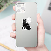 Personalisiertes Black Cat Speech Bubtop Aufkleber (Telefon)