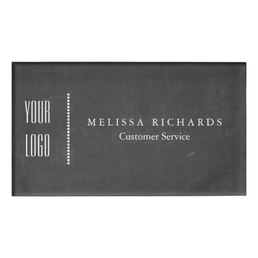 Personalisiertes Black Chalkboard Abzeichen mit kl Namenschild (Vorderseite)