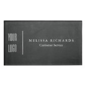 Personalisiertes Black Chalkboard Abzeichen mit kl Namenschild (Vorderseite)