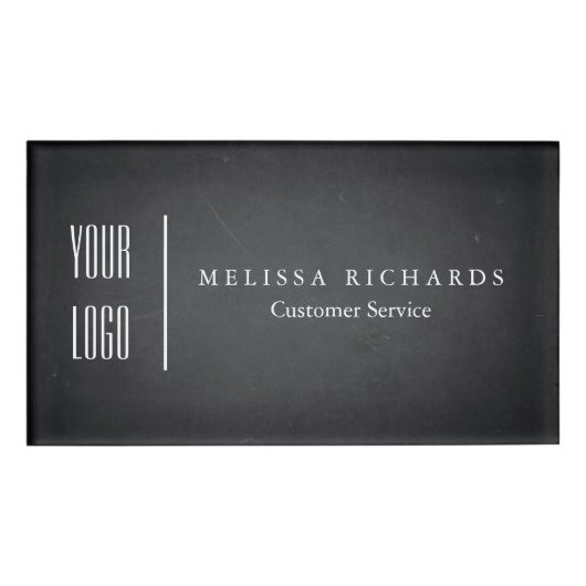 Personalisiertes Black Chalkboard Abzeichen mit kl Namenschild (Vorderseite)