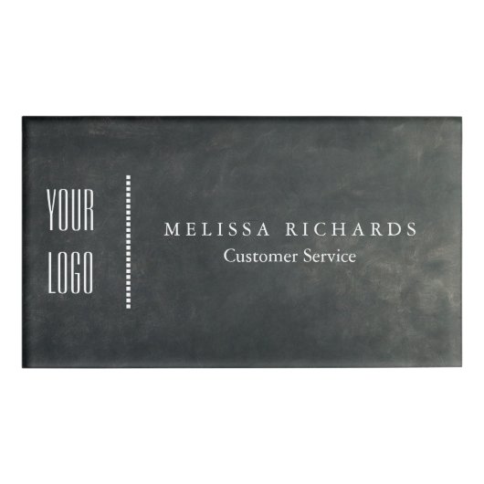 Personalisiertes Black Chalkboard Abzeichen mit kl Namenschild (Vorderseite)