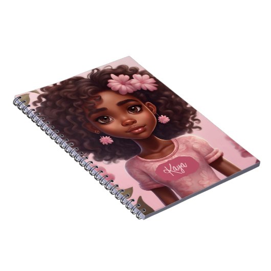 Personalisiertes Black Girl-Notebook Notizblock (Rechte Seite)