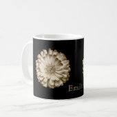 Personalisiertes Black Gold Daisy Blume Design Kaffeetasse (Vorderseite Links)