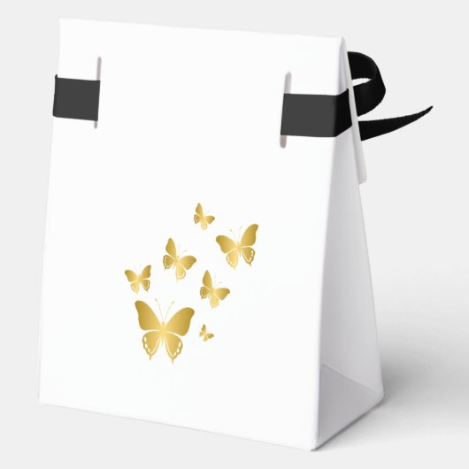 Personalisiertes Black & Gold Floral Anniversary P Geschenkschachtel (Rückseite)