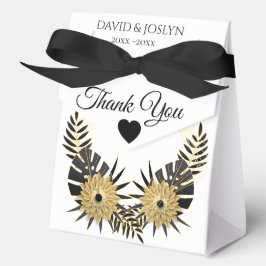 Personalisiertes Black & Gold Floral Anniversary P Geschenkschachtel