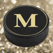 Personalisiertes Black Gold Mit Monogramm Player T Eishockey Puck