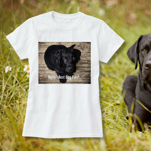 Personalisiertes Black Lab Hund Foto und Hundename T-Shirt