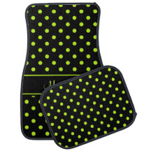 Personalisiertes Black Lime Green Polka Dot Patter