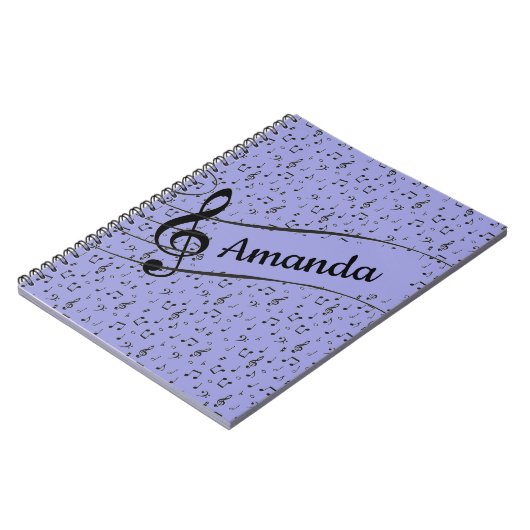 Personalisiertes Black Musical Notebook Notizblock (Linke Seite)