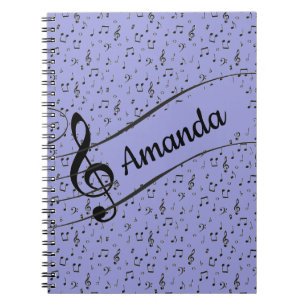 Personalisiertes Black Musical Notebook Notizblock