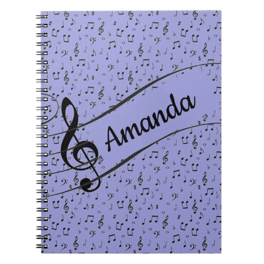 Personalisiertes Black Musical Notebook Notizblock (Vorderseite)