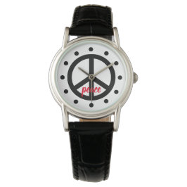 Personalisiertes Black Peace Symbol Armbanduhr
