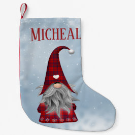 Personalisiertes Black & Red Buffalo Karierter Url Kleiner Weihnachtsstrumpf