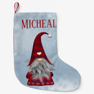 Personalisiertes Black & Red Buffalo Karierter Url Kleiner Weihnachtsstrumpf
