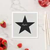 Personalisiertes Black Star Print Paper Napkin Serviette (Beispiel)