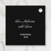 Personalisiertes Black Treble Clef Snowflake Music Geschenkanhänger (Rückseite)