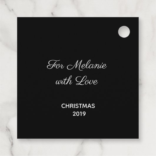 Personalisiertes Black Treble Clef Snowflake Music Geschenkanhänger (Rückseite)