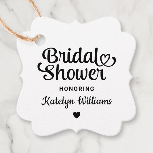 Personalisiertes Black Wedding Brautparty Geschenkanhänger (Vorderseite)