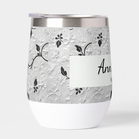 Personalisiertes Black & White Florals Bridesmaid- (Rechts)